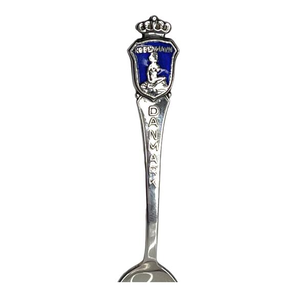 VTG Danmark SILVER SPOON Mermaid Crown Hilsen Fra Kobenhavn Meka Denmark 3.75" - Picture 4 of 5